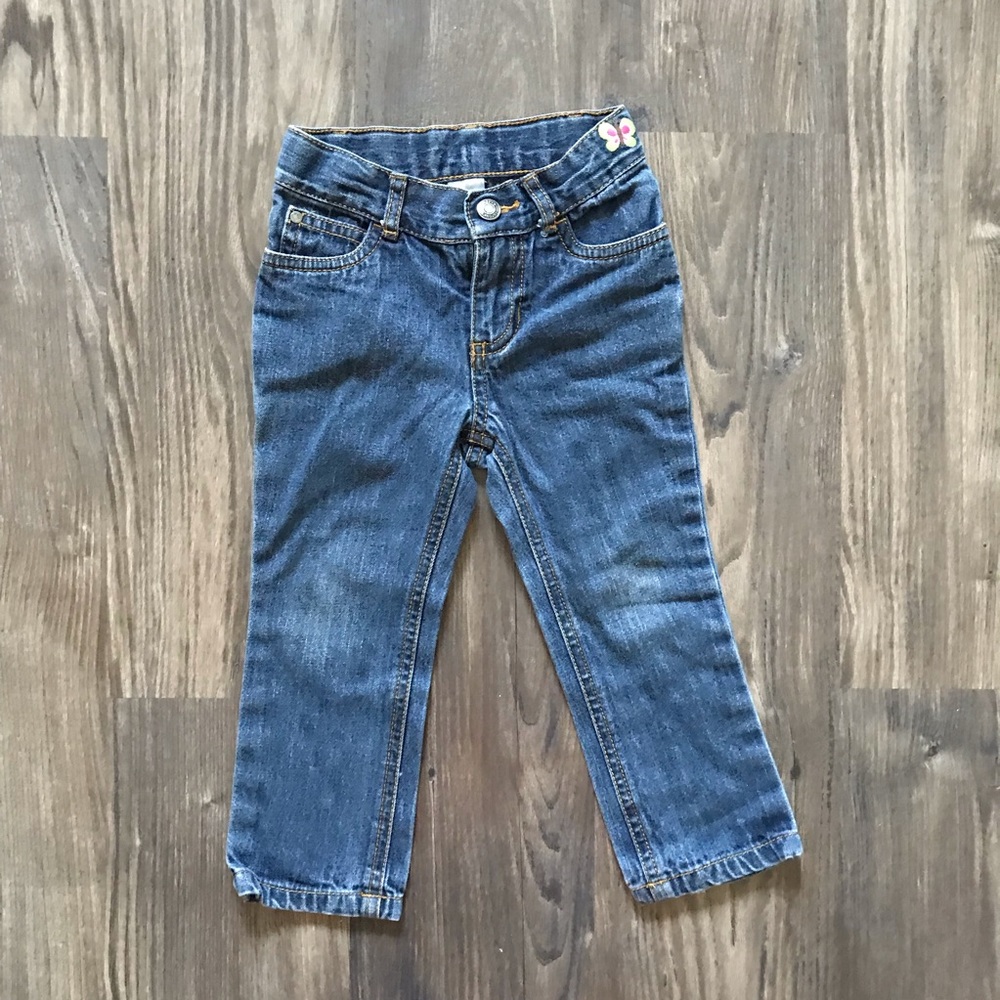 Blue Jeans With Butterfly Patches